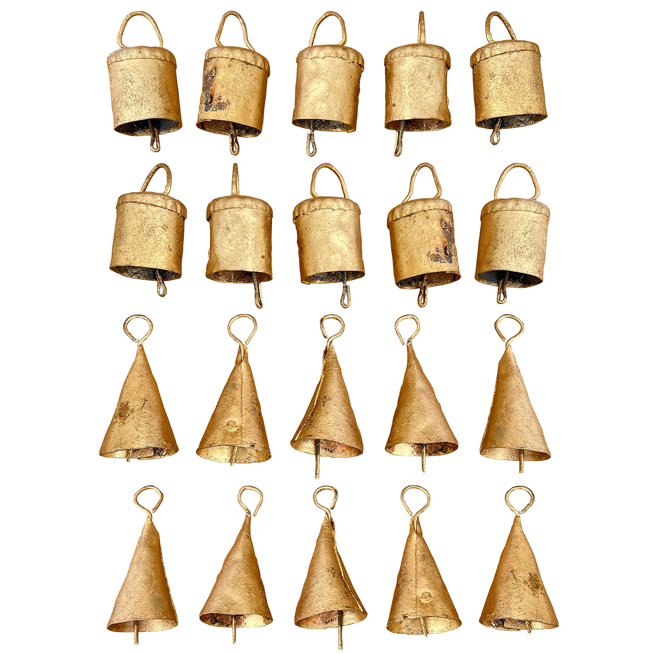 Gold Cow Bells – 20 Small Bells Rustic Metal Hanging Bells for Crafts, Vintage Jingle Bells for... | Amazon (US)