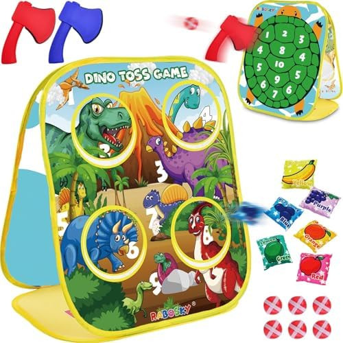 RaboSky 3-in-1 Feed Dinosaur Toss Games for Kids with 6 Fruit Bean Bags, 2 Throwing Axes, 6 Stick... | Amazon (US)