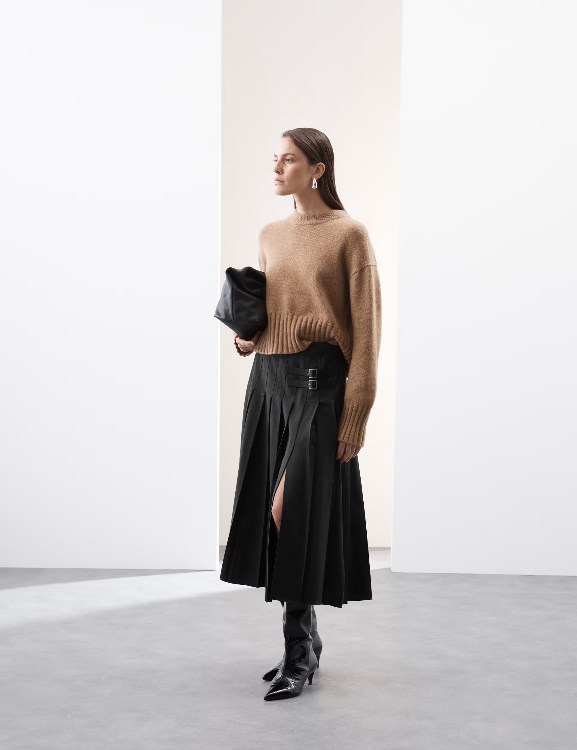 Wool Blend Pleated Midi Skirt | Autograph | M&S | Marks & Spencer (UK)