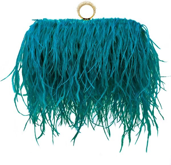 Miuco Women Feather Clutch Purse Shoulder Crossbody Bag Evening Handbags | Amazon (US)
