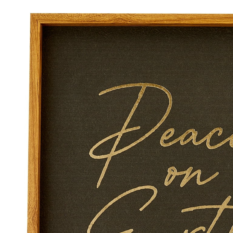 Peace on Earth Gold Foil Embellished Christmas Wall Art , 16 in x 20 in, by Holiday Time | Walmart (US)
