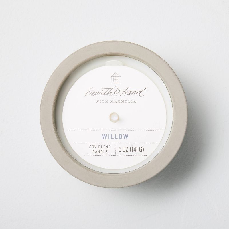 5oz Willow Soy Blend Mini Cement Candle - Hearth & Hand™ with Magnolia | Target