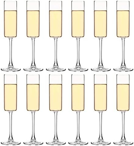 YANGNAY Cylinder Champagne Flutes, Champagne Flute Glass Set of 12, Clear Champagne glasses for P... | Amazon (US)
