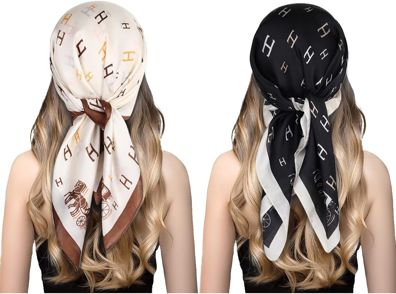 EXTREE Fashion Silky Satin Headscarf for Women Girls: Exquisite Pattern Lightweight Silk Graceful... | Amazon (US)
