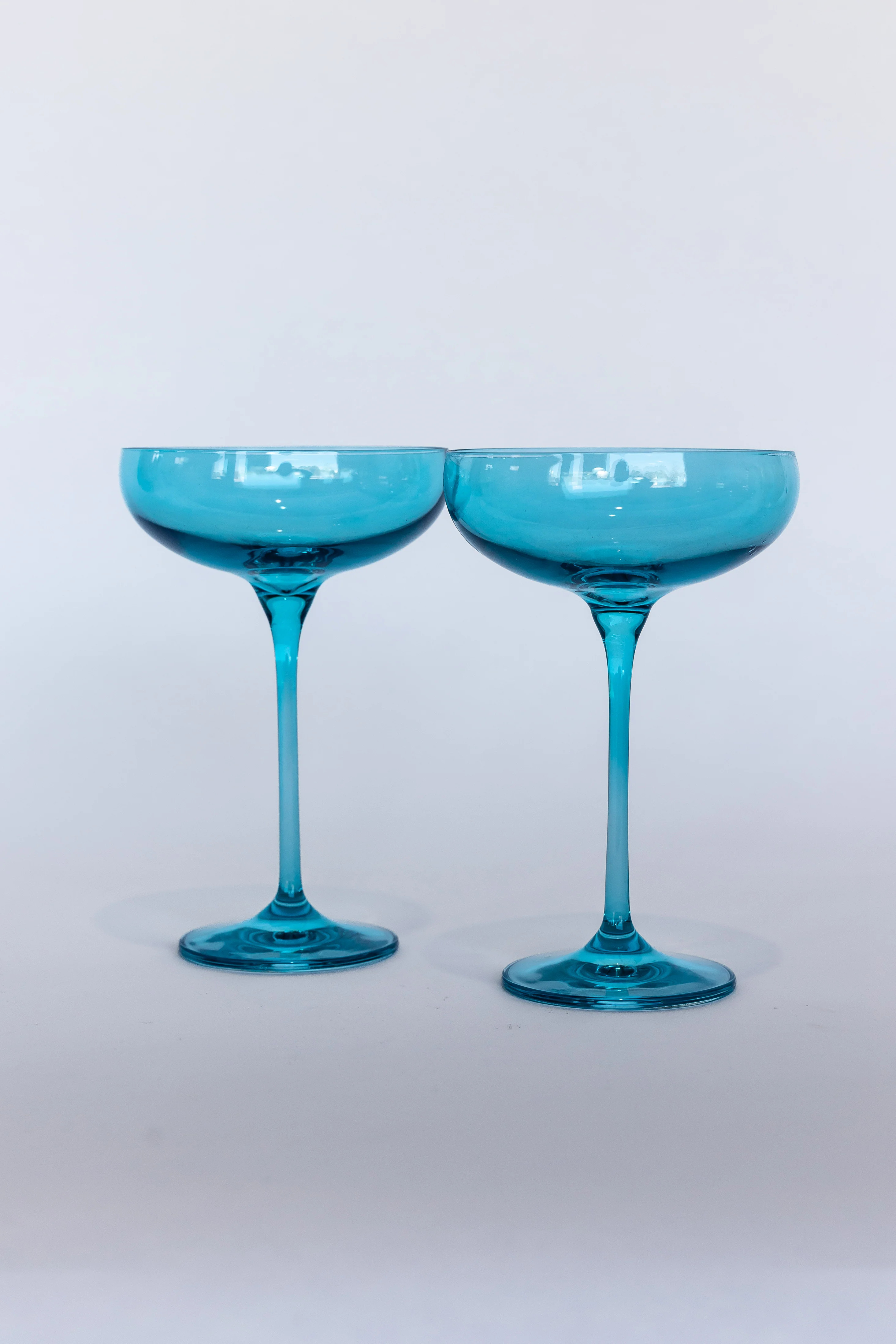 Estelle Colored Champagne Coupe Stemware - Set of 2 {Ocean Blue} | Estelle Colored Glass