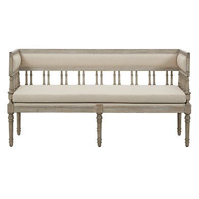 Carter Bench with Swedish Gustavian Design & Linen Upholstery | Ballard Designs, Inc.