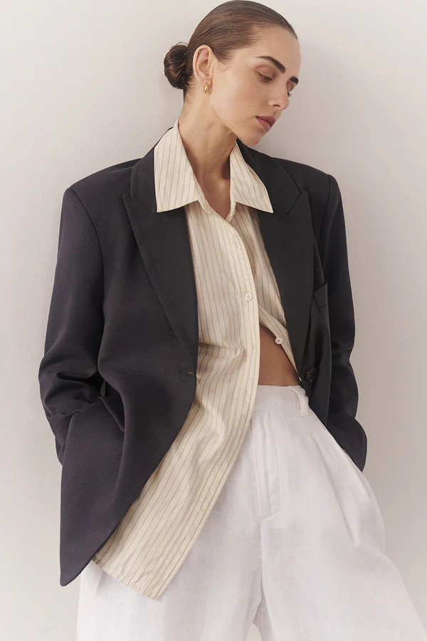 HARLEY SLATE OVERSIZED BOYFRIEND BLAZER | DISSH