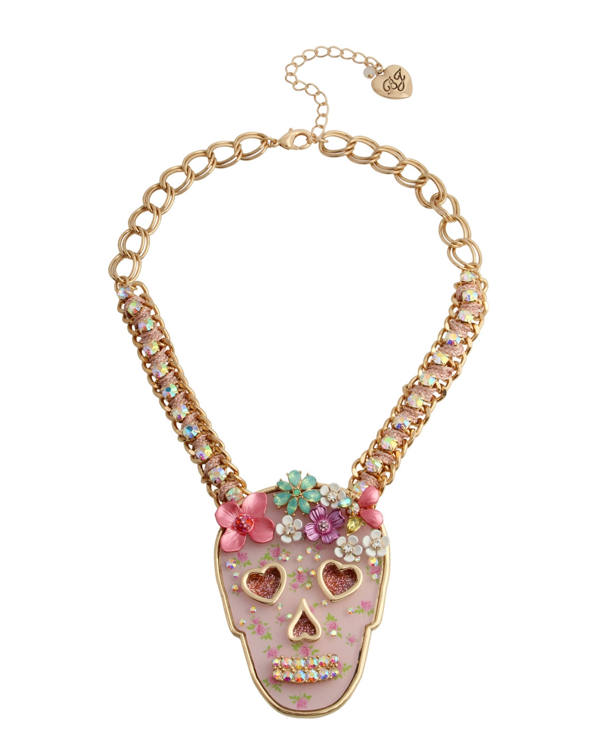 Betsey Johnson Floral Skull Pendant Necklace | Macys (US)