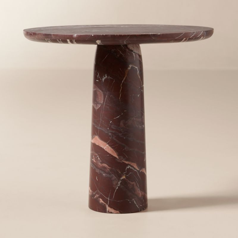 Babylon 30" Round Red Marble Bistro Table | CB2