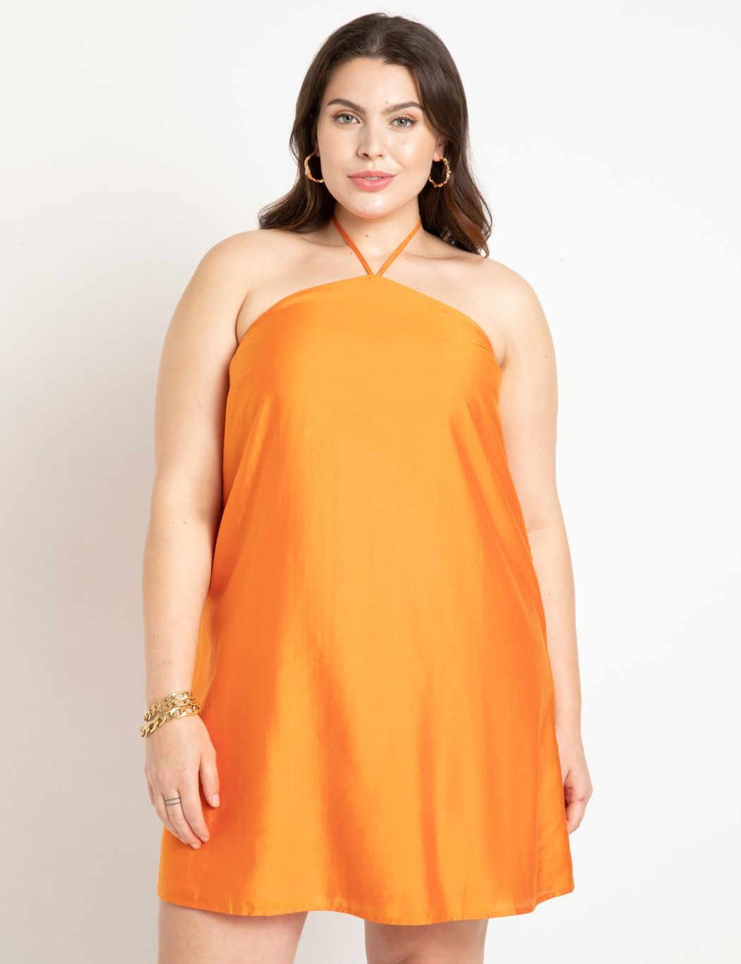 Halter Mini Dress | Women's Plus Size Dresses | ELOQUII | Eloquii