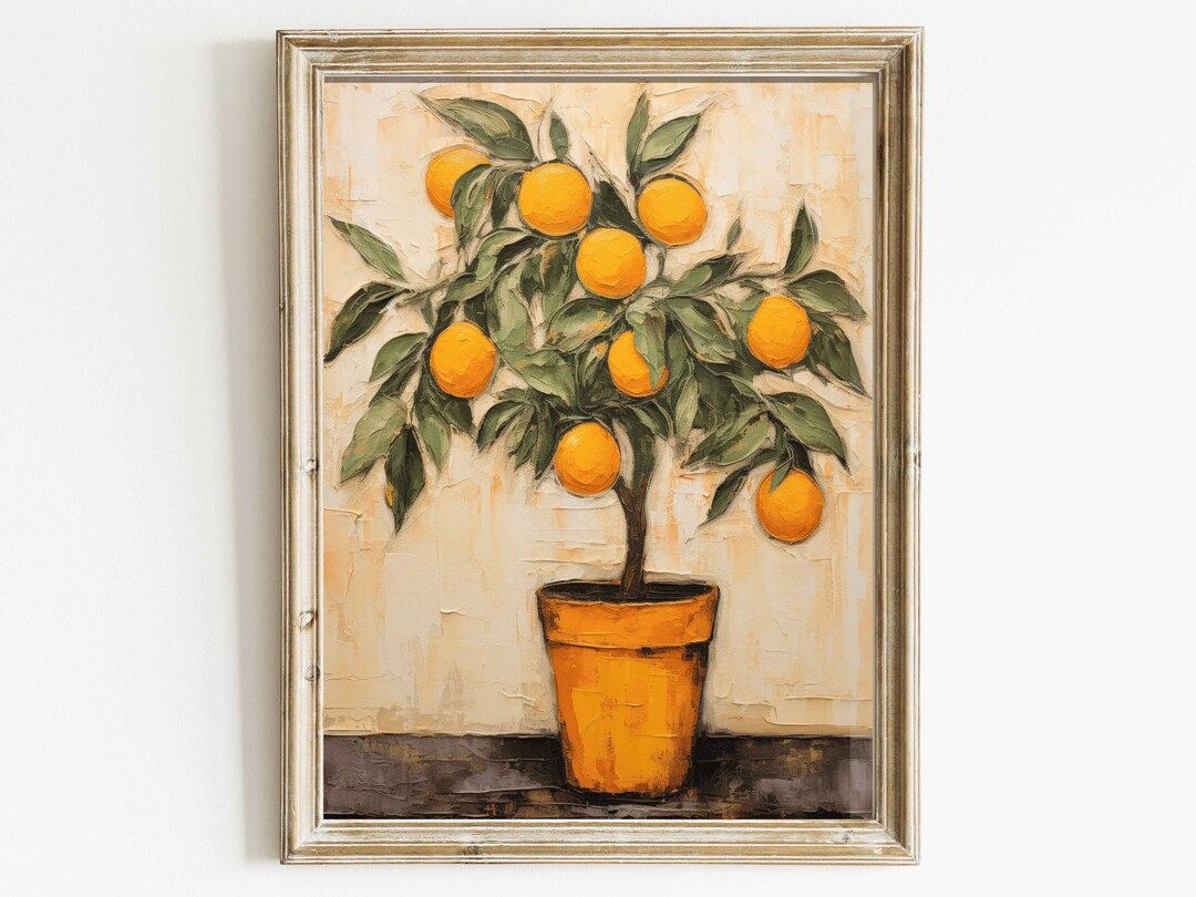 Vintage Orange Tree Wall Art, Mediterranean Decor, Citrus Fruit Print, Rustic Home Decor, DIGITAL... | Etsy (US)