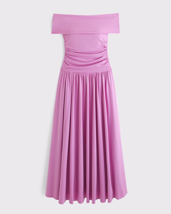 Off-The-Shoulder Knit Maxi Dress | Abercrombie & Fitch (US)