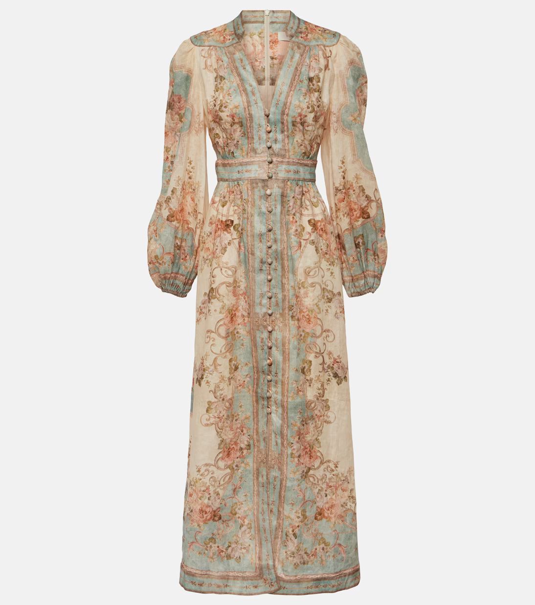 August printed linen midi dress | Mytheresa (US/CA)