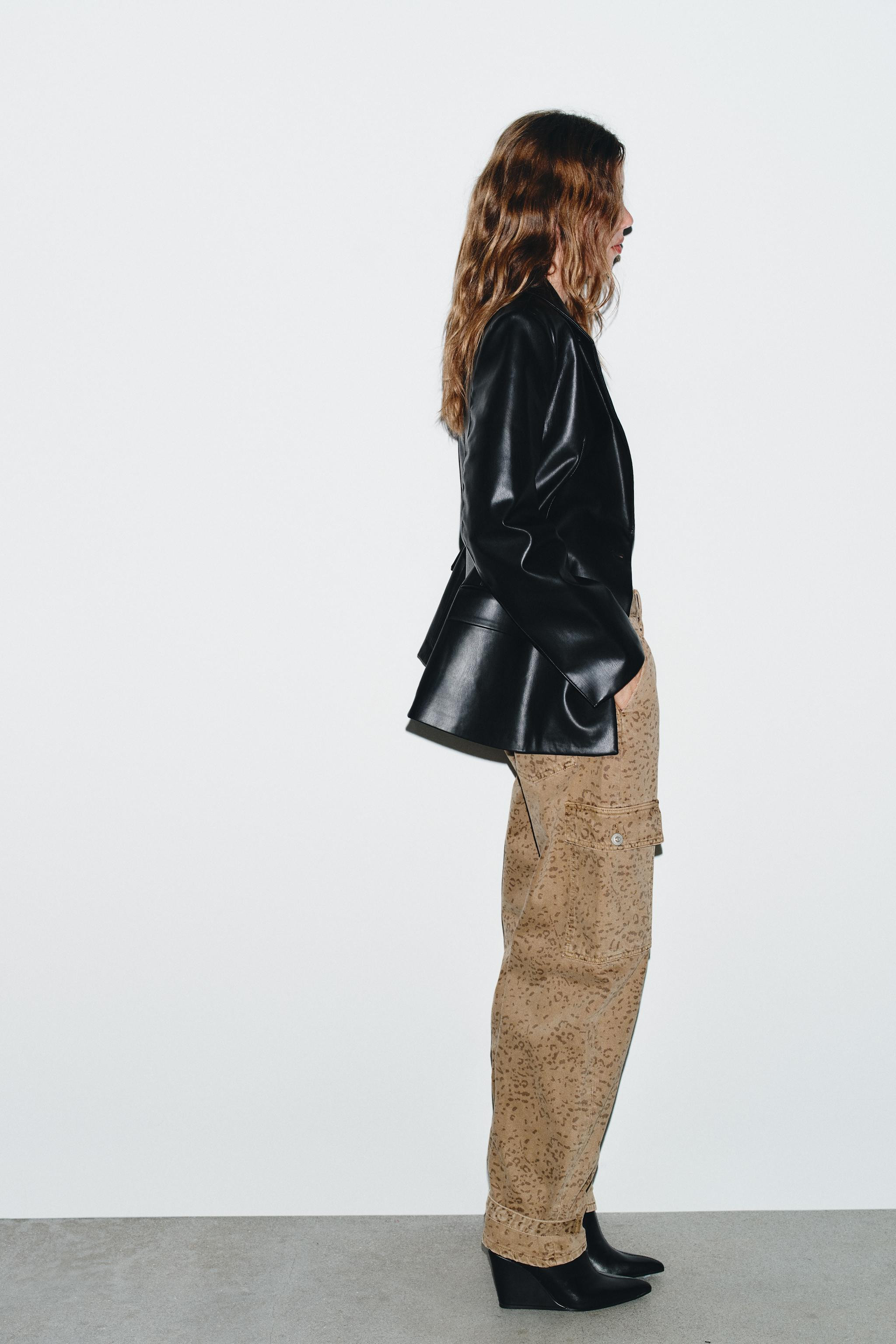 TRF BAGGY BALLOON ANIMAL PRINT JEANS | Zara US