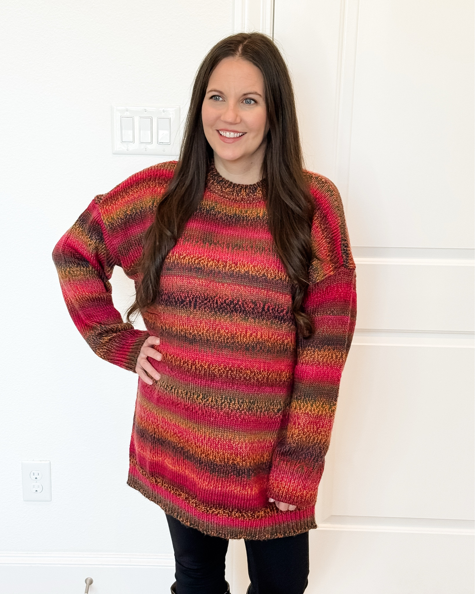 For a neutral, everyday pregnancy outfit, I love pairing an oversized striped sweater with comfy black over the belly pregnancy leggings. Add black boots and you’ve got a simple, elevated fall outfit that easily becomes a staple winter outfit.
This one fits perfectly into both my fall lookbook and winter lookbook, especially when I’m going for effortless winter street style vibes.


#LTKSeasonal #LTKBump #LTKootd