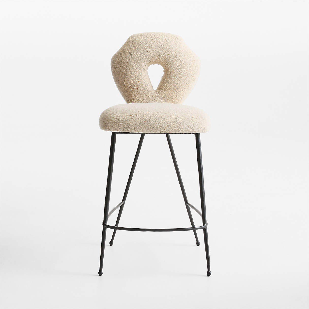 Neue Keyhole Metal Counter Stool by Jeremiah Brent | Crate & Barrel | Crate & Barrel