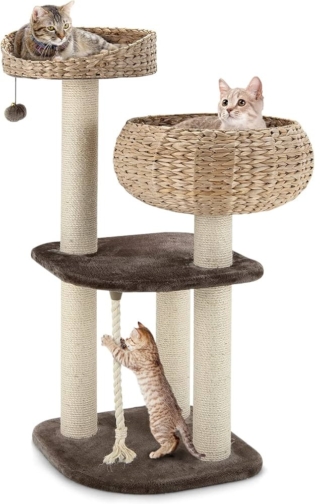 Tangkula Modern Cat Tree for Indoor Cats, Small/Tall Cat Tree with Natural Sisal Scratching Post,... | Amazon (US)