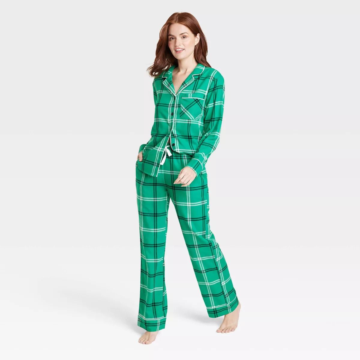 Women's Plaid Flannel Matching Family Pajama Set - Wondershop™ Green 4X | Target