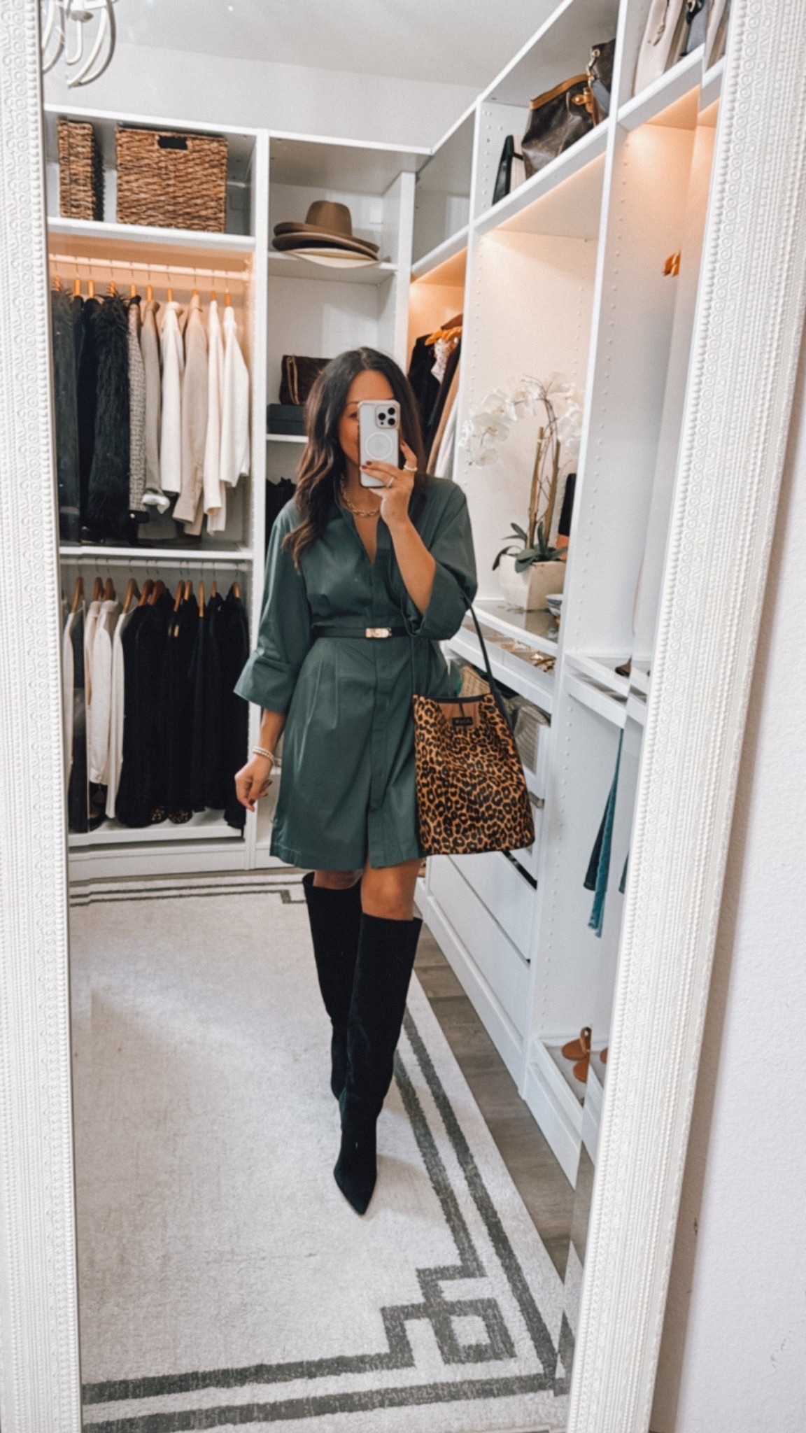 Shirt dress looks so good with boots! Currently 30% off- fits TTS

#LTKStyleTip #LTKSaleAlert