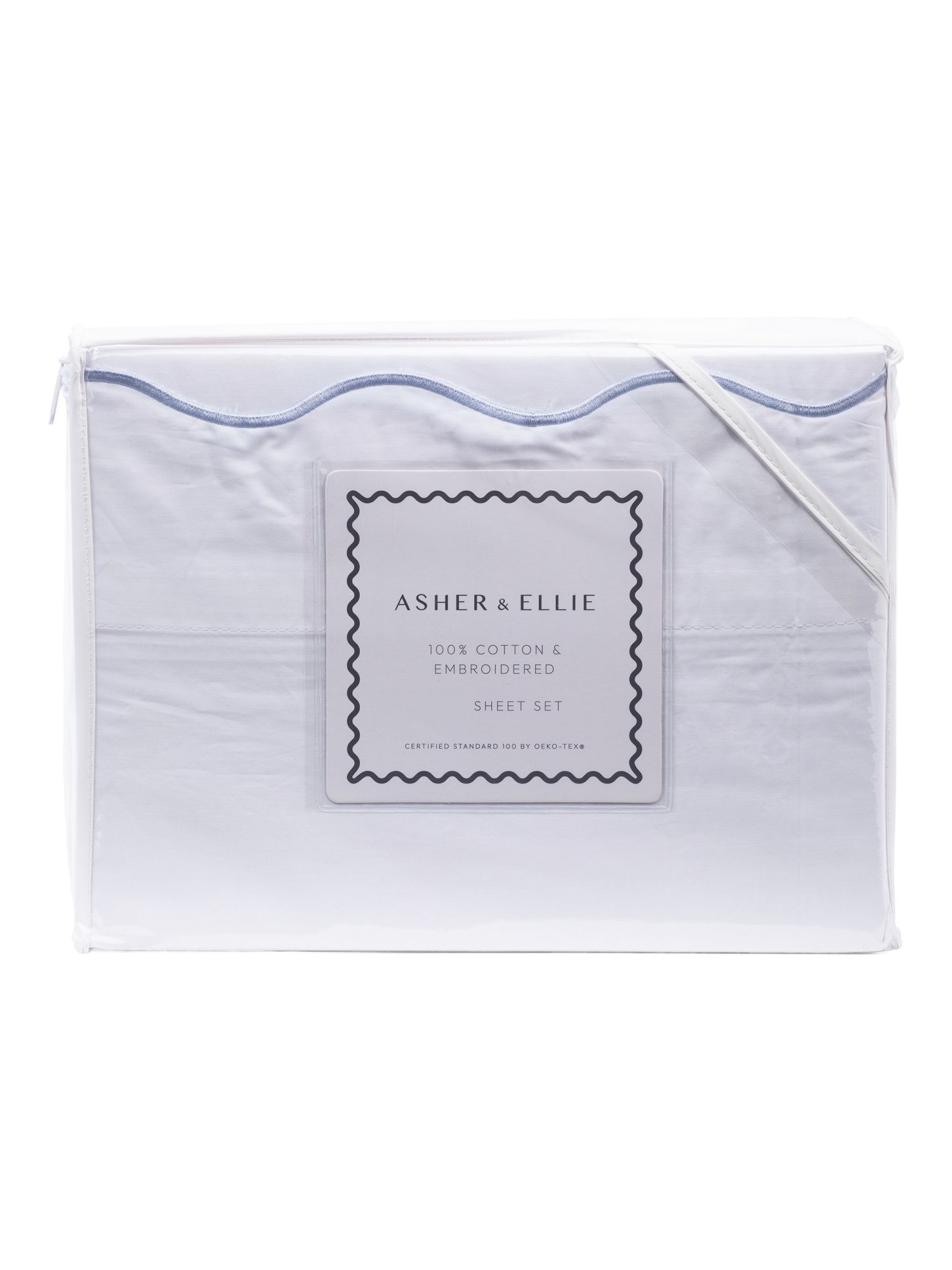 Cotton Scalloped Embroidered Sheet Set | TJ Maxx