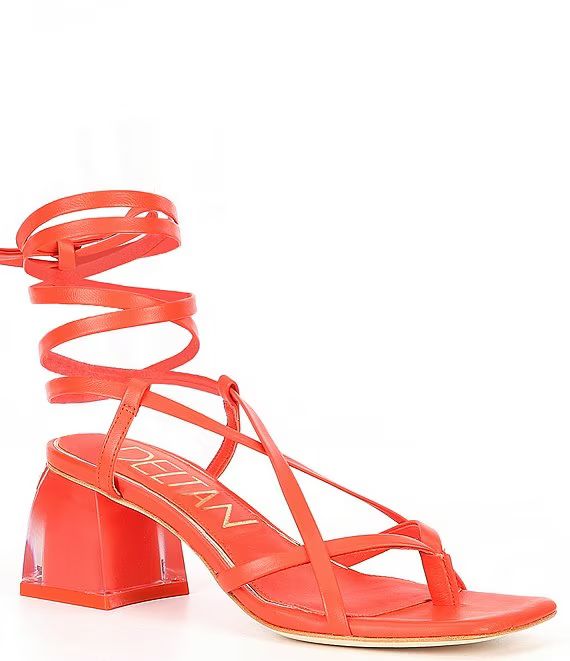 Fawn Ankle Wrap Strappy Block Heel Thong Dress Sandals | Dillard's