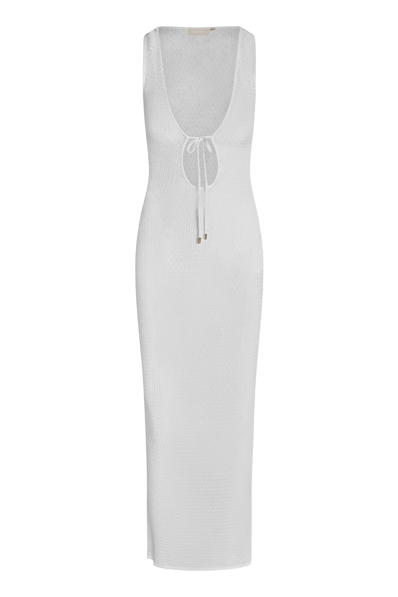Monte Carlo Tie Dress - White Lace Crochet | Monday Swimwear