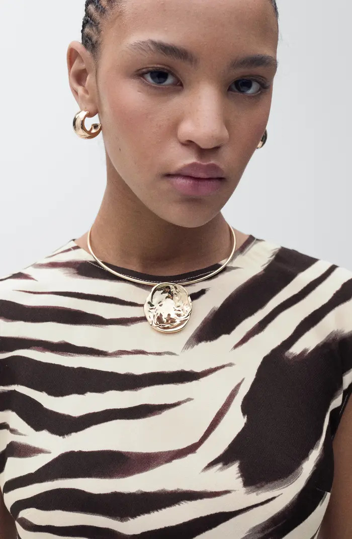 Zebra Print Cap Sleeve Midi Dress | Nordstrom