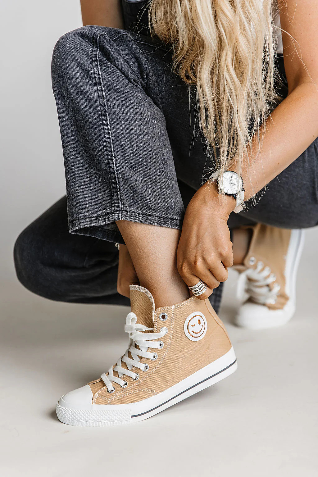 Hattie High Top Sneakers - Camel | Mindy Mae's Market