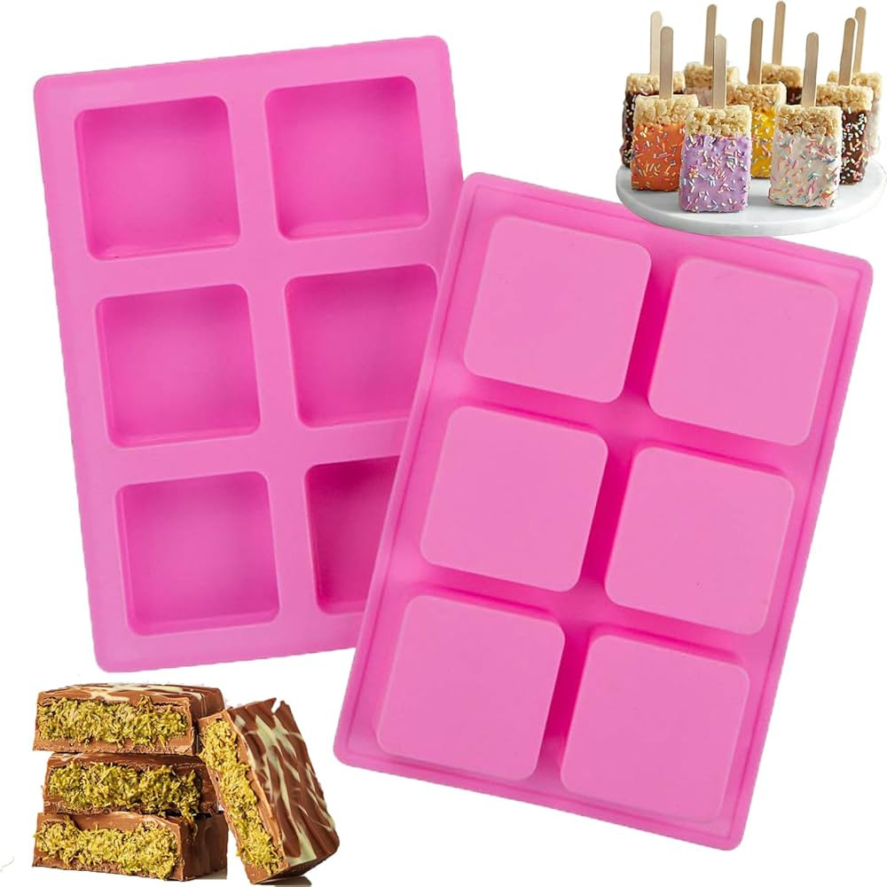 Webake Silicone Brownie Pan 2 Pack Square Bar Molds for Baking, Cupcake, Cheesecake, Cornbread, M... | Amazon (CA)