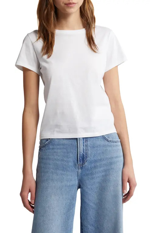 FRAME Baby Tee in White at Nordstrom, Size Medium | Nordstrom