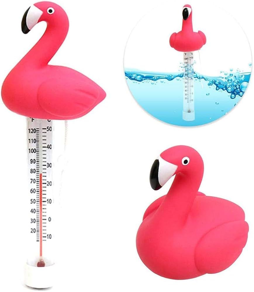Floating Pool Thermometer, Flamingo Cartoon Large Size Thermometer with String for Swimming Pool,... | Amazon (CA)