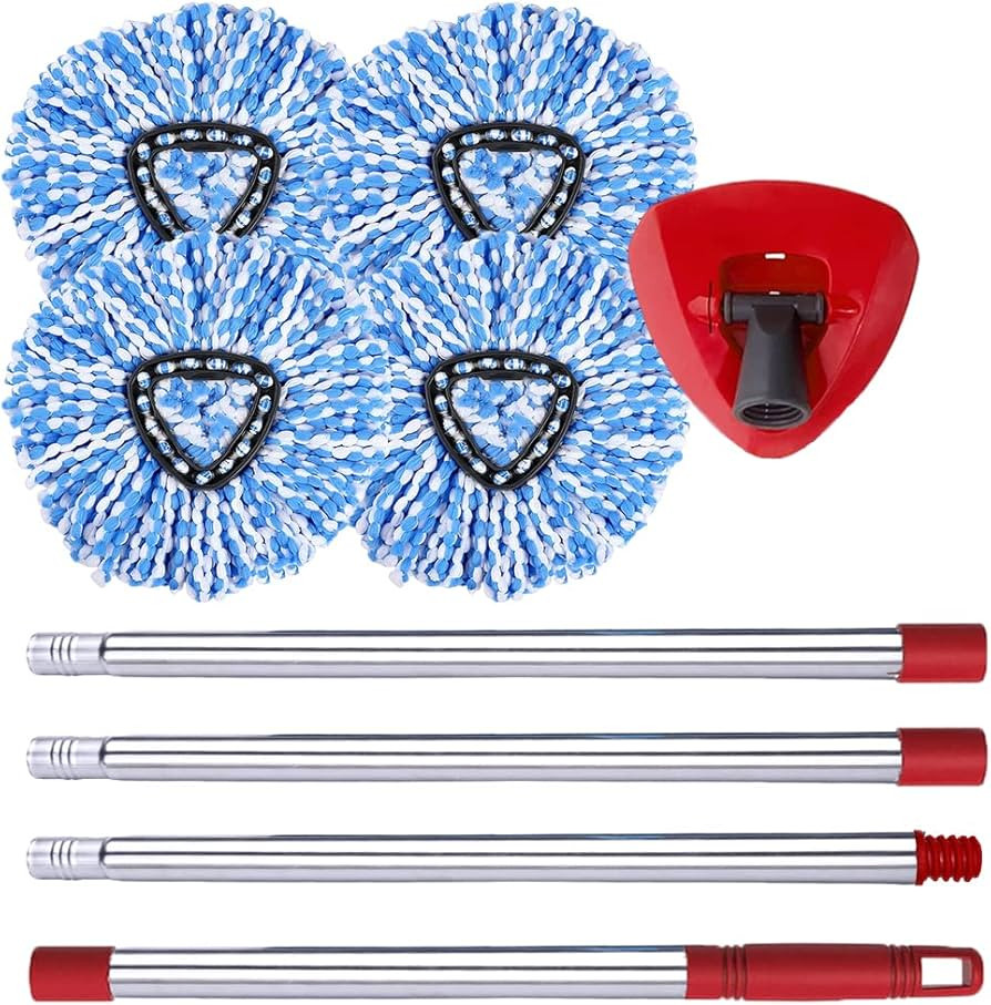 ANREKEYH Spin Mop Replace Head, Base, Handle Compatible with O Cedar EasyWring RinseClean Microfi... | Amazon (US)