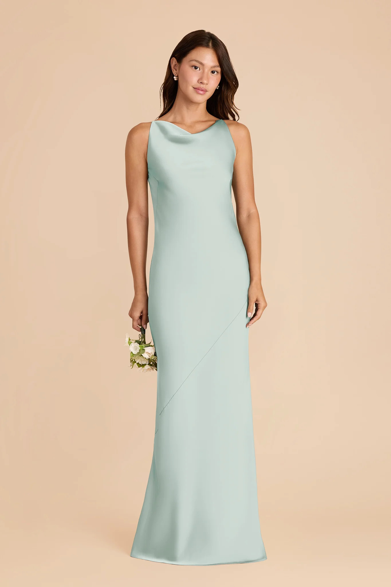 Mint Bridesmaid Dress Matte Satin Size XS Birdy Grey Destiny | Birdy Grey