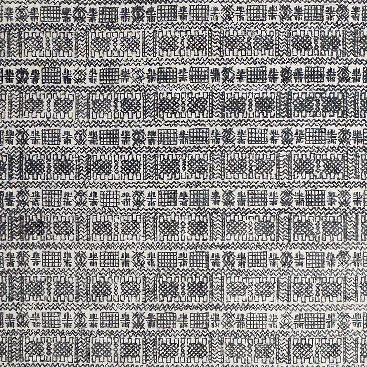 Girona Wool Handwoven Ivory and Black Area Rug 6'x9' + Reviews | Crate & Barrel | Crate & Barrel