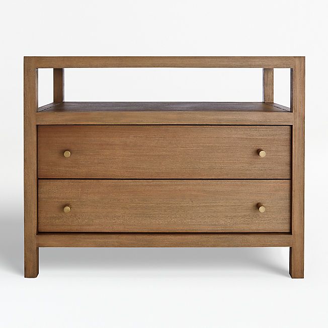 Keane Driftwood Charging Nightstand + Reviews | Crate & Barrel | Crate & Barrel