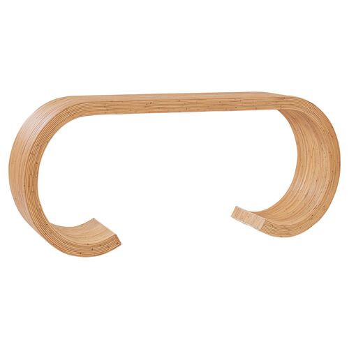 Coastal Living Macie 76" Rattan Waterfall Console, Natural | One Kings Lane