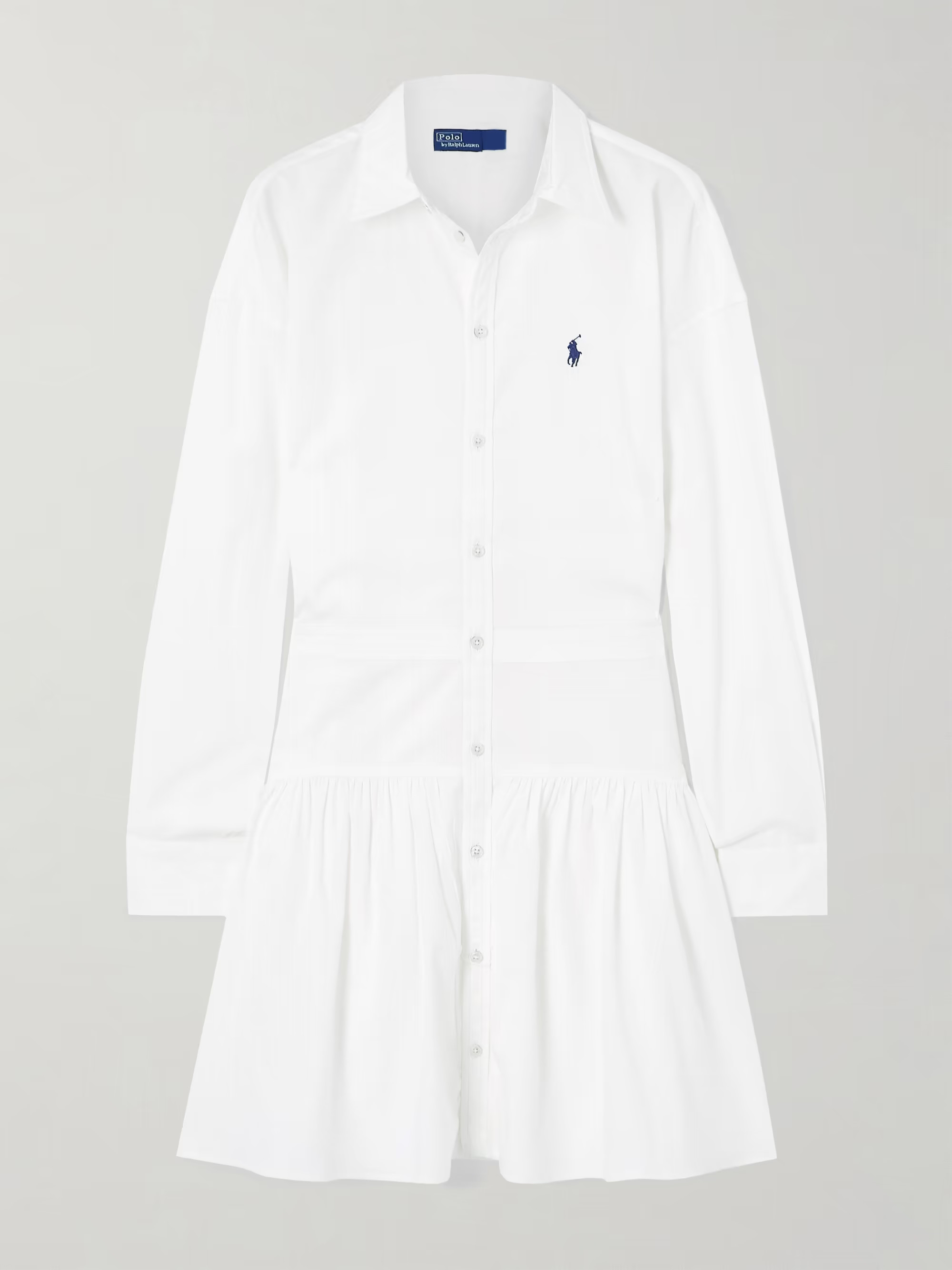 Embroidered paneled cotton-poplin mini shirt dress | NET-A-PORTER (UK & EU)