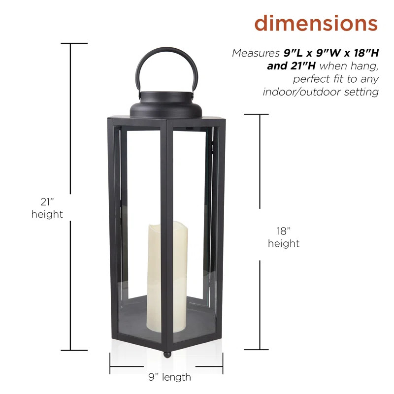 Alpine Battery Powered Integrated LED Outdoor Lantern with Electric Candle & Reviews - Wayfair Ca... | Wayfair North America