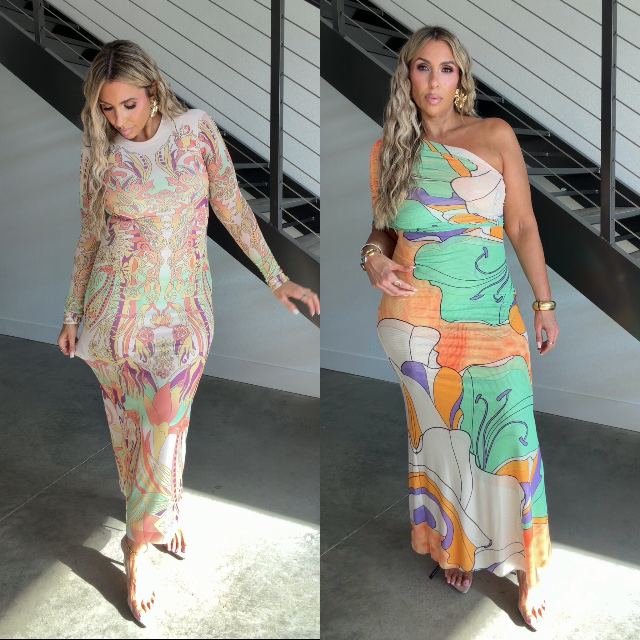 @shopafrm summer dresses 

super stretchy and gorgeous prints. Wearing a size L in both. 

linked 3 diff retailers for sizing availability purposes. If you purchase through Shopafrm.com I have a 15% off discount code.The code is: CHRISTINEN15

#LTKOver40 #LTKootd