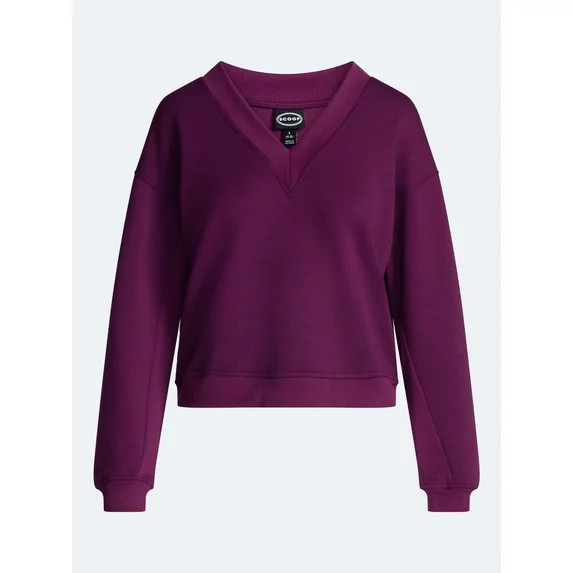 Scoop Women's and Women's Plus V-Neck Sweatshirt, Sizes XS-4X | Walmart (US)