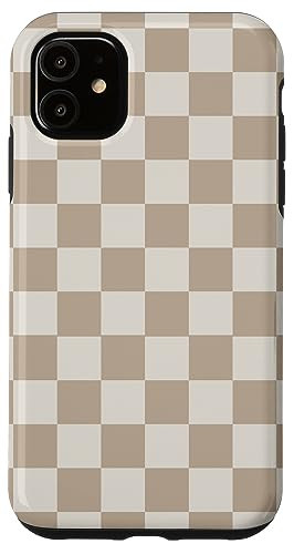 Light Beige Checkerboard Vanilla Classic Checkered Pattern Case for iPhone 11 | Amazon (US)