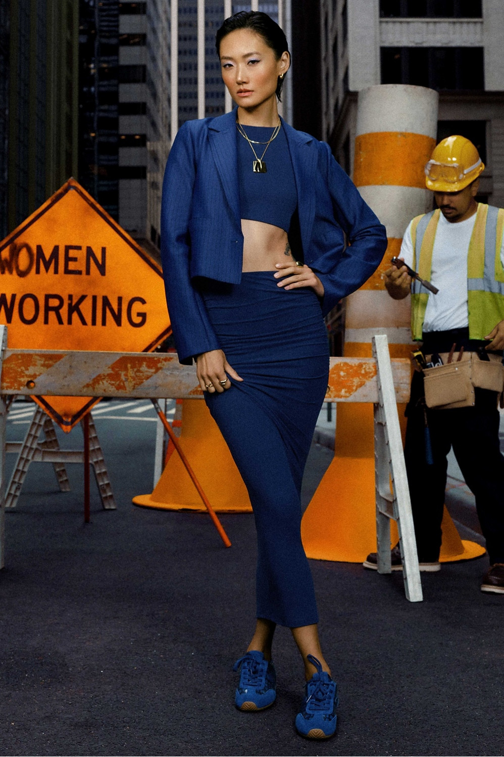 Pinstripe Cropped Blazer | Fabletics