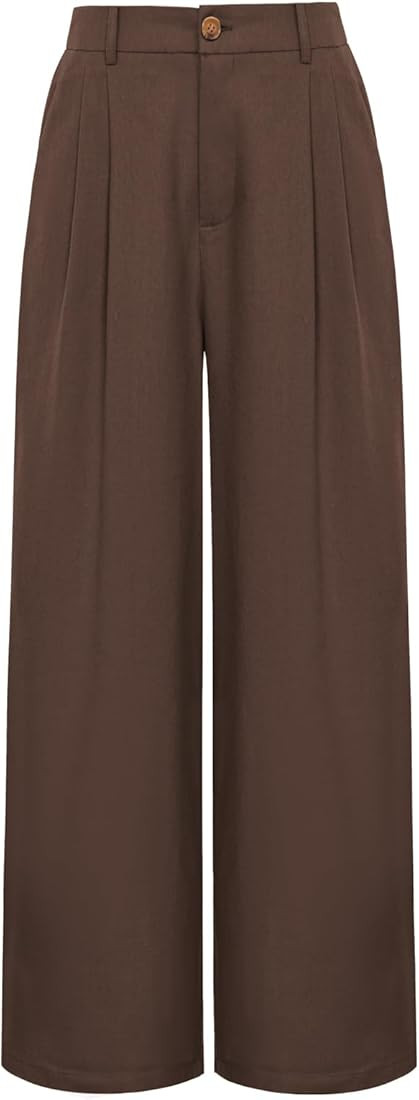 GRACE KARIN Wide Leg Pants for Women Cotton Linen Business Casual Long Trousers Palazzo Pants wit... | Amazon (US)