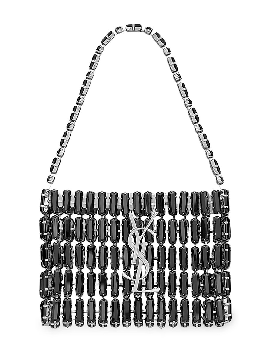 Saint Laurent Women's Micro Evening Top Handle Bag in Crystals - Black | Saks Fifth Avenue