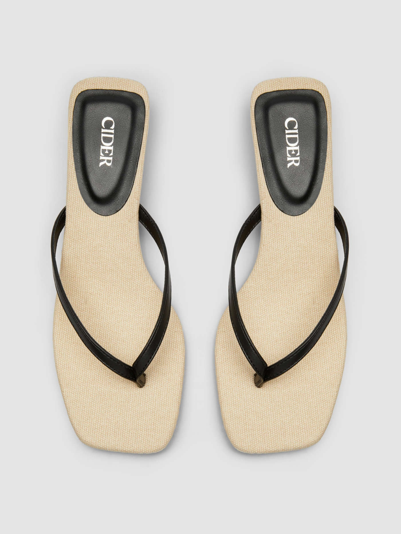 FLIP-FLOP KITTEN HEEL CANVAS SANDALS For Daily Casual Vacation Beach | Cider