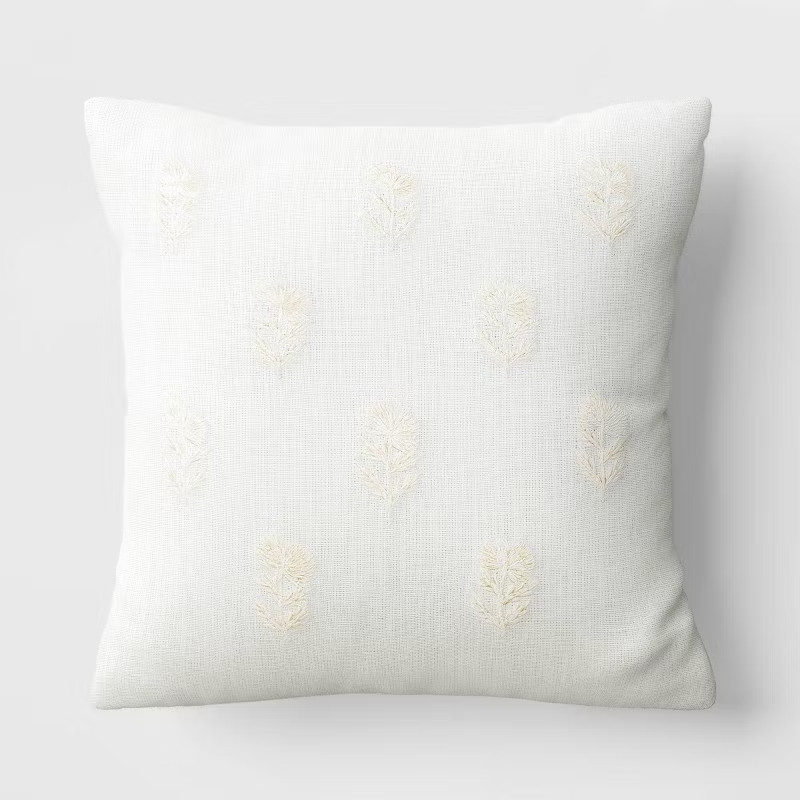 Embroidered Floral Square Throw Pillow - Threshold™ | Target