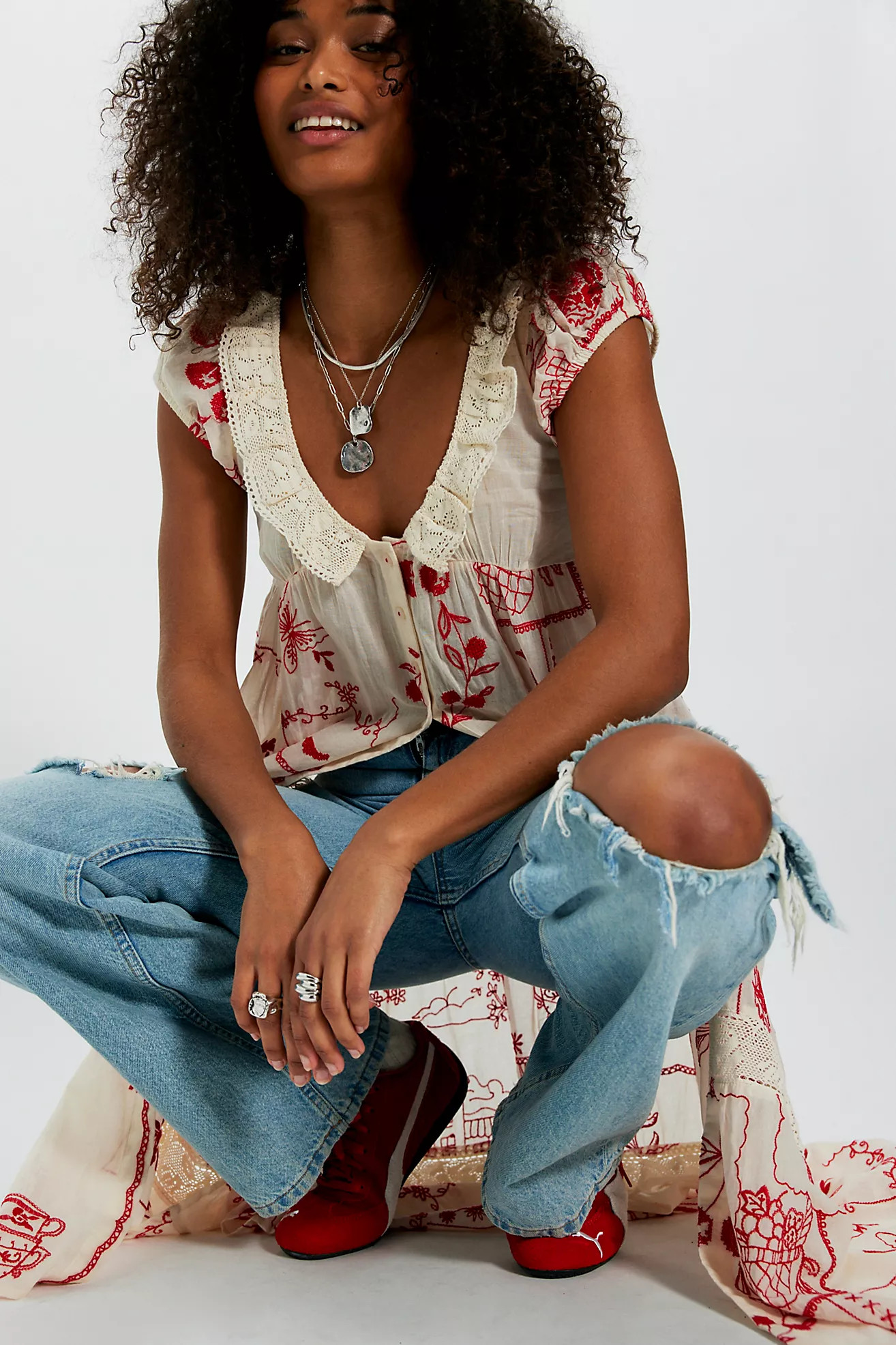 Annie Embroidered Maxi Top | Free People (Global - UK&FR Excluded)
