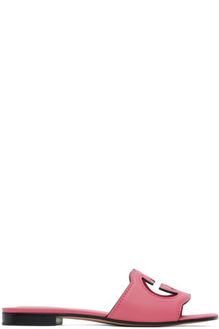 Pink Interlocking G Cutout Sandals | SSENSE