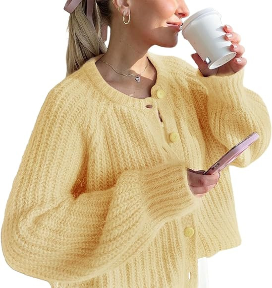 YKR Womens Cardigan Sweater Long Sleeve Chunky Knit Button Down Fall Open Front Loose Casual Card... | Amazon (CA)