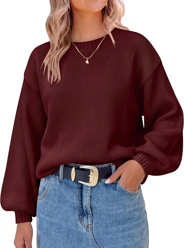 ANRABESS Women's Fall Oversized Long Sleeve Knit Sweater | Amazon (US)
